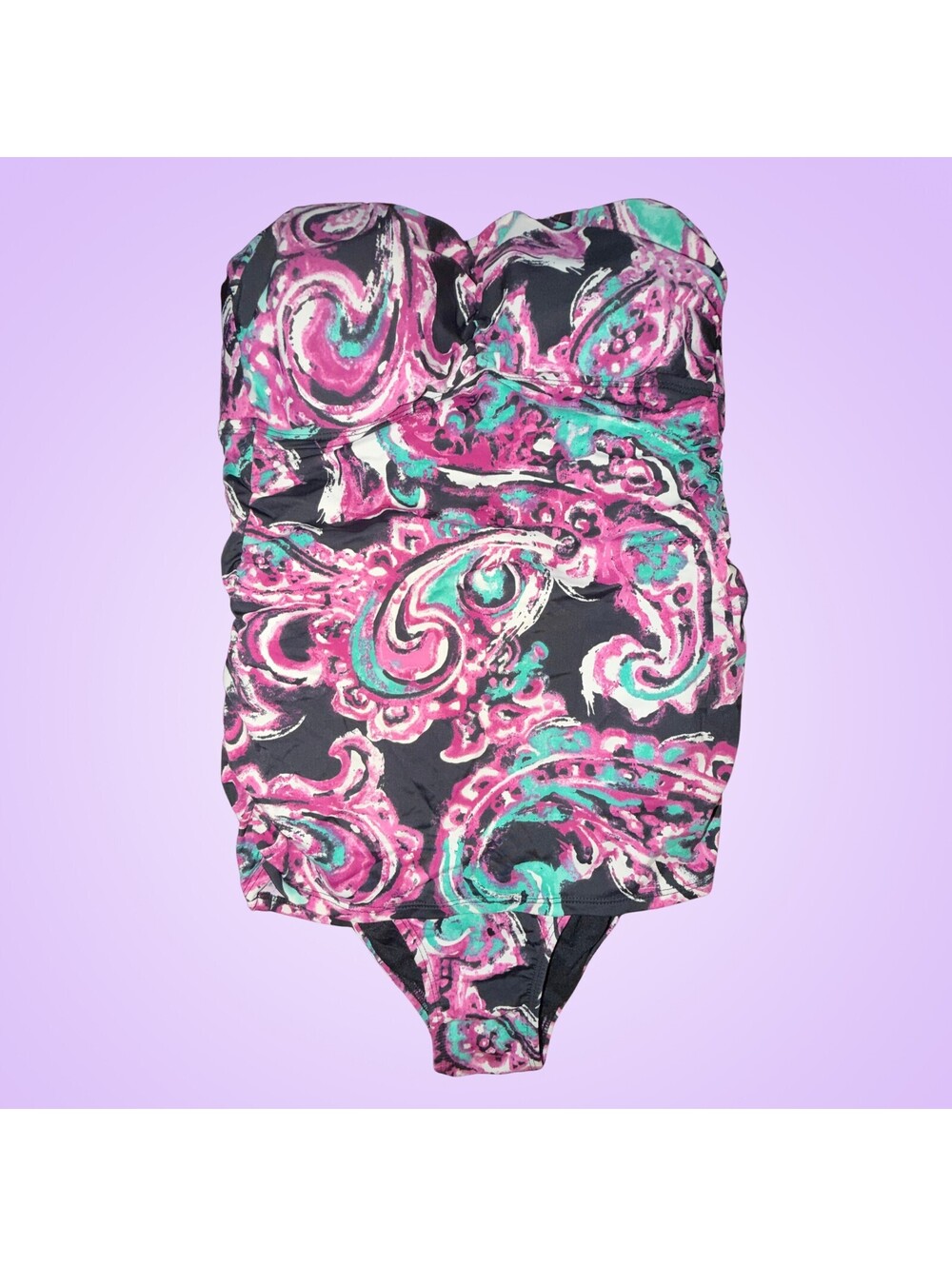A Pea in the Pod Medium Strapless Paisley Maternity One-Piece Swimsuit
